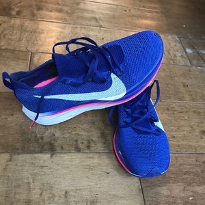 Nike Vaporfly 4% flyknit m5.5/w7 blue pink